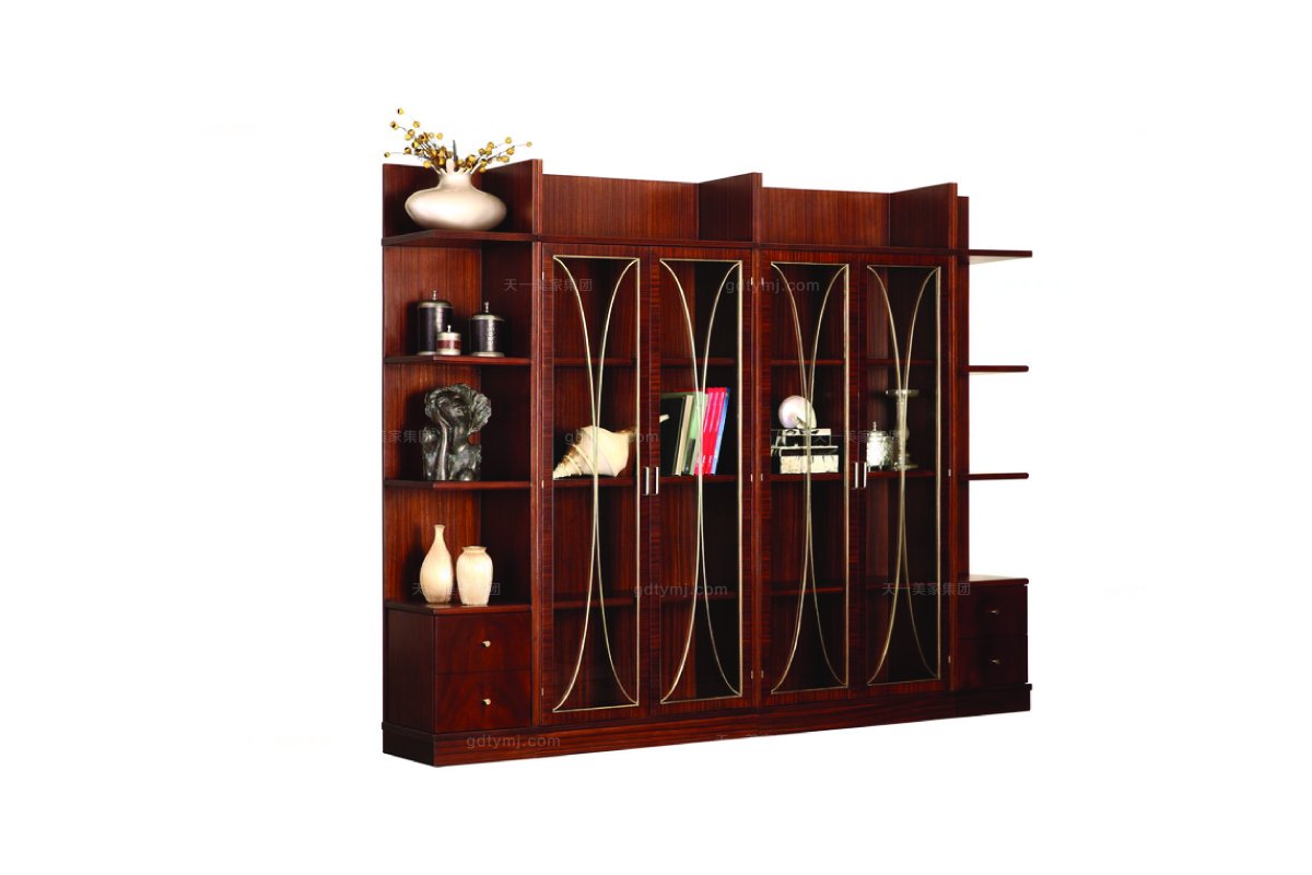 高端簡(jiǎn)約新古典實(shí)木書(shū)柜