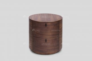 意式極簡風(fēng)格高端別墅會所家具品牌現(xiàn)代簡約時(shí)尚臥室黑胡桃實(shí)木床頭柜
